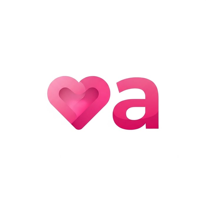 Sleek Pink Heart Logo | Love & Strength Design Concept