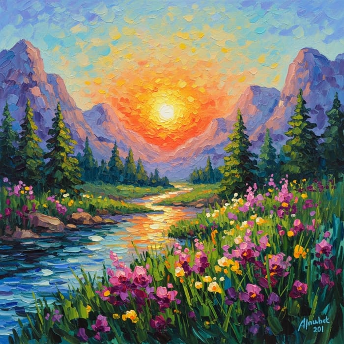 Dream-like Impressionist Landscape Painting Dream-like Impressionist Landscape Painting