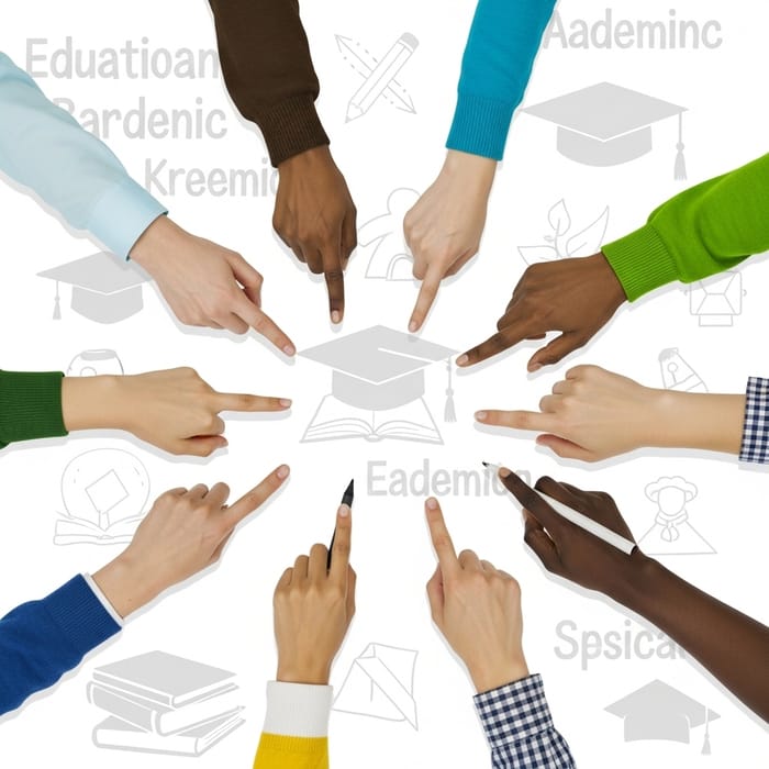 Abstract Student Engagement | Diverse Hands & Learning Environment Abstract Student Engagement | Diverse Hands & Learning Environment