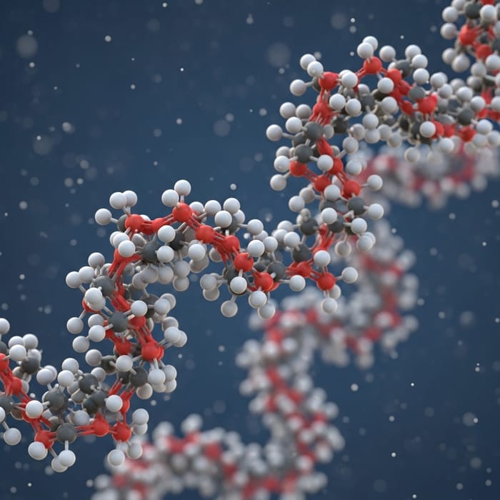 Hyperrealistic Image of Hyaluronic Acid Molecule