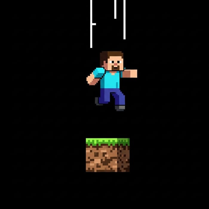 Minecraft BedWars Video: Steve Jumps into Void Minecraft BedWars Video: Steve Jumps into Void