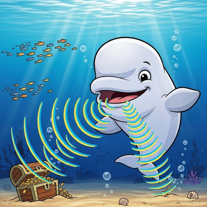 Beluga Whale Echolocation Fun | Cartoon Representation