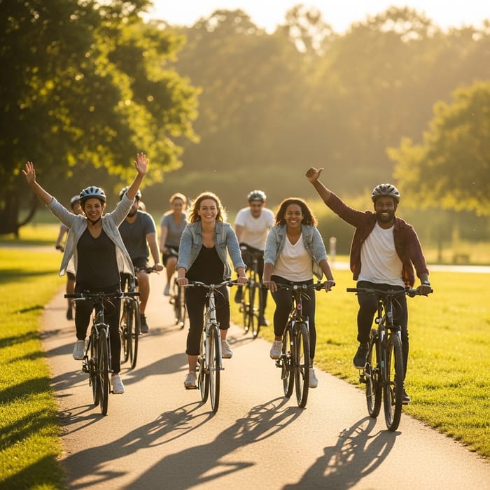 Exciting Bike Ride Video in Scenic Park Exciting Bike Ride Video in Scenic Park