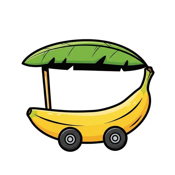Cartoon Banana-Shaped Cart: Fun and Quirky Design Cartoon Banana-Shaped Cart: Fun and Quirky Design
