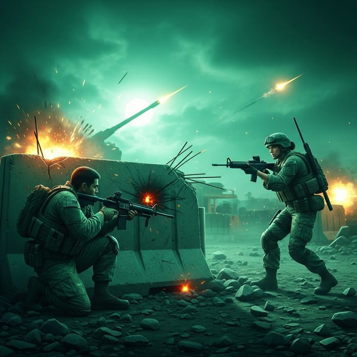 Dynamic Multiplayer Action - Soldiers Face Off in Call of Duty Inspired Scene Dynamic Multiplayer Action - Soldiers Face Off in Call of Duty Inspired Scene