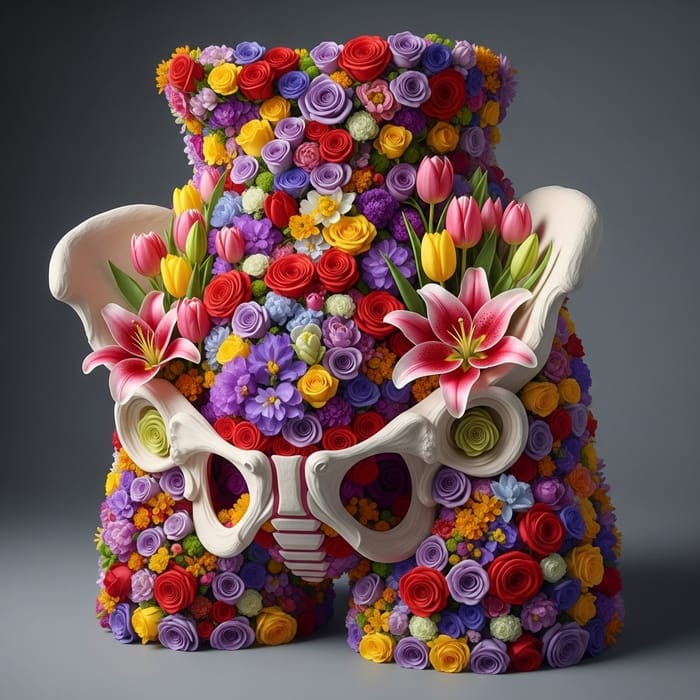 Flower Decorated Female Pelvis - Creative Anatomy Artwork Flower Decorated Female Pelvis - Creative Anatomy Artwork