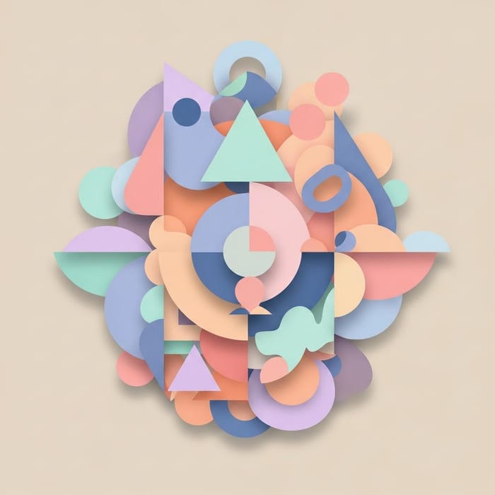 Abstract Geometric Shapes & Pastel Colors: Visual Harmony Abstract Geometric Shapes & Pastel Colors: Visual Harmony