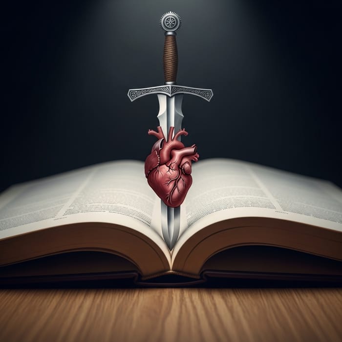 Intricate Sword & Vulnerable Heart: Chiaroscuro Artwork Intricate Sword & Vulnerable Heart: Chiaroscuro Artwork
