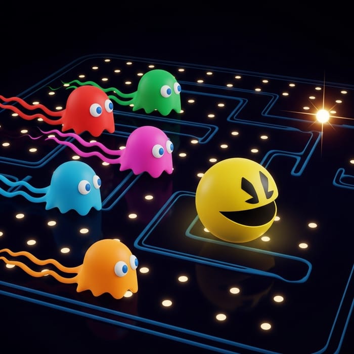 Exciting Pacman Adventure in a Mysterious Maze