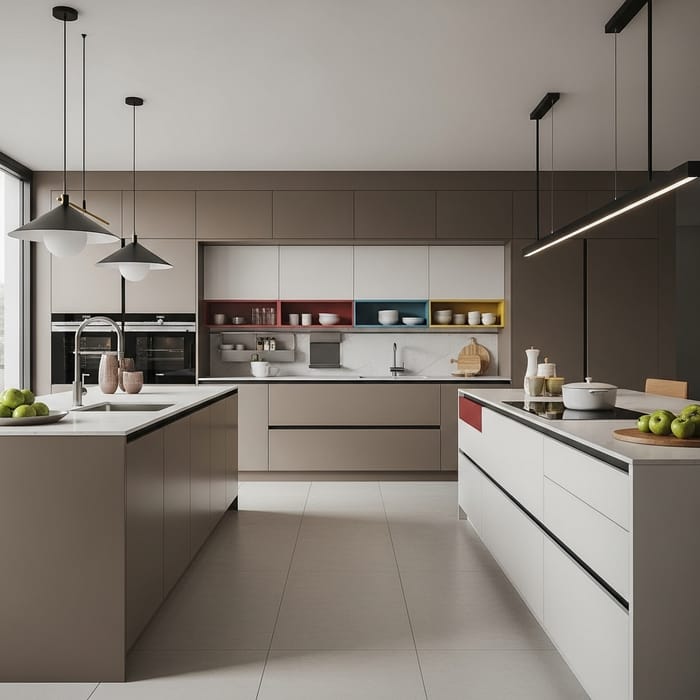 Sleek 7'0 x 10'0 Modern Kitchen Design with Earth Tones