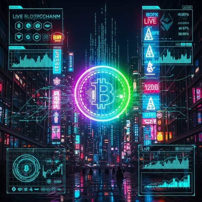 Futuristic Cyberpunk Digital Currency Imagery