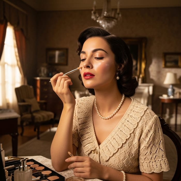 Glowing Complexion Vintage Glam Makeup Look