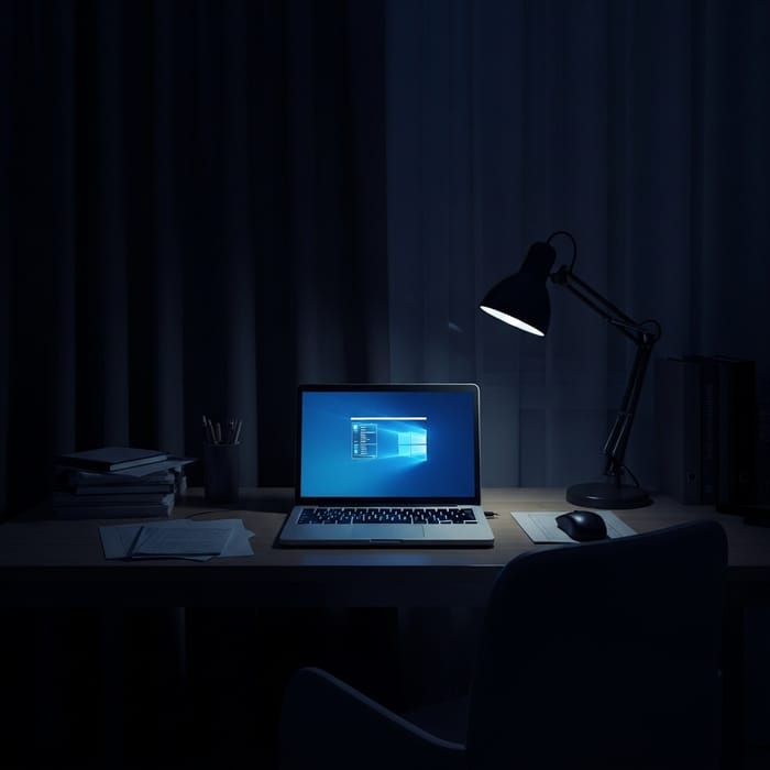 Darkness Room Laptop: Solitary Digital Scene Darkness Room Laptop: Solitary Digital Scene