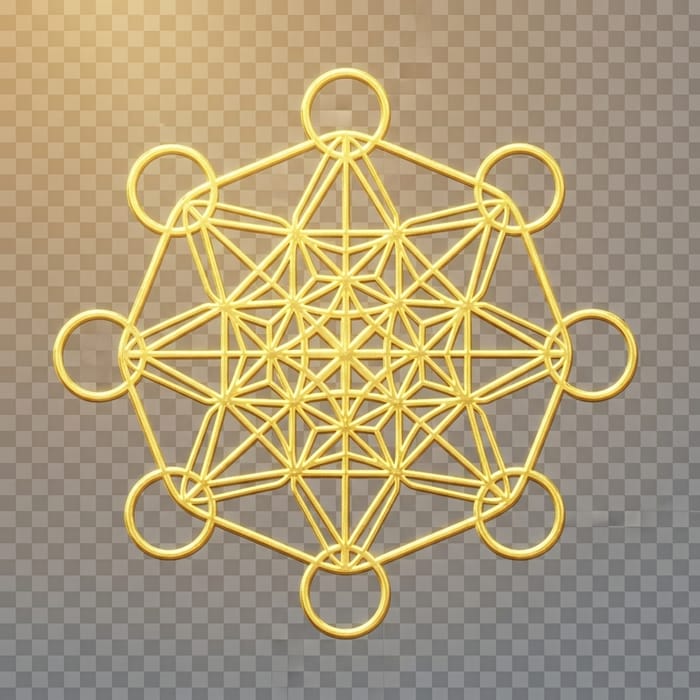 Golden Metatron Symbol in PNG Gold Color Golden Metatron Symbol in PNG Gold Color