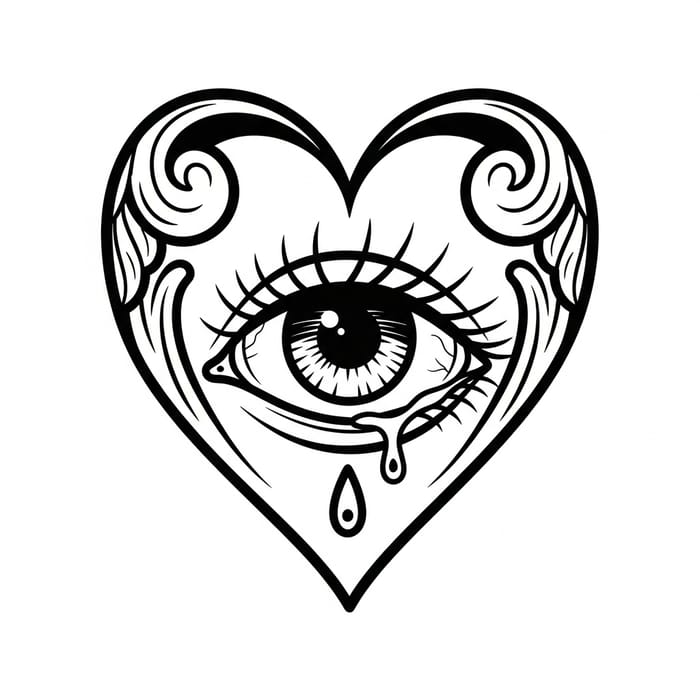 Neotraditional Heart Eye Tattoo Design Neotraditional Heart Eye Tattoo Design