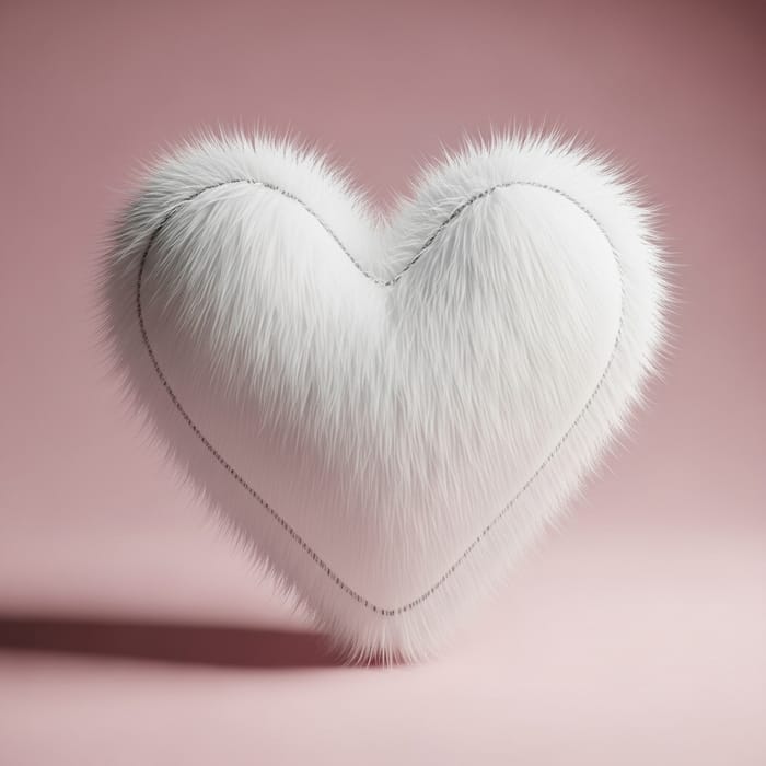 Fluffy White Heart Plush Toy Fluffy White Heart Plush Toy