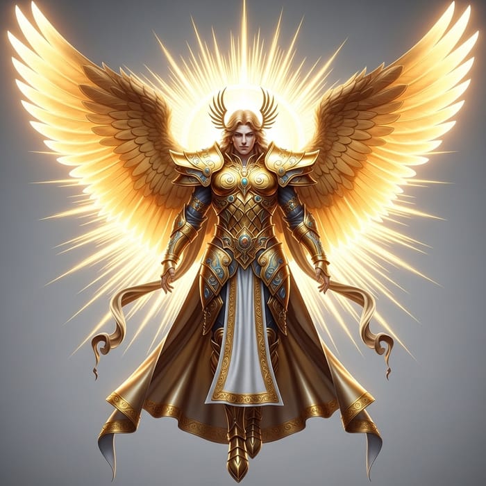 Golden Archangel Metatron PNG | Angelic Aura & Color