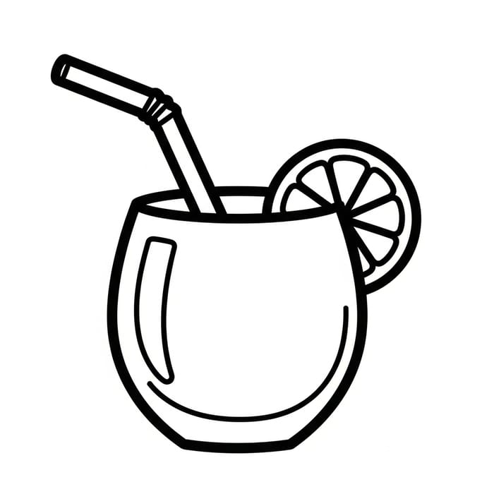 Simple Cocktail Line-Art for Kids to Color Simple Cocktail Line-Art for Kids to Color
