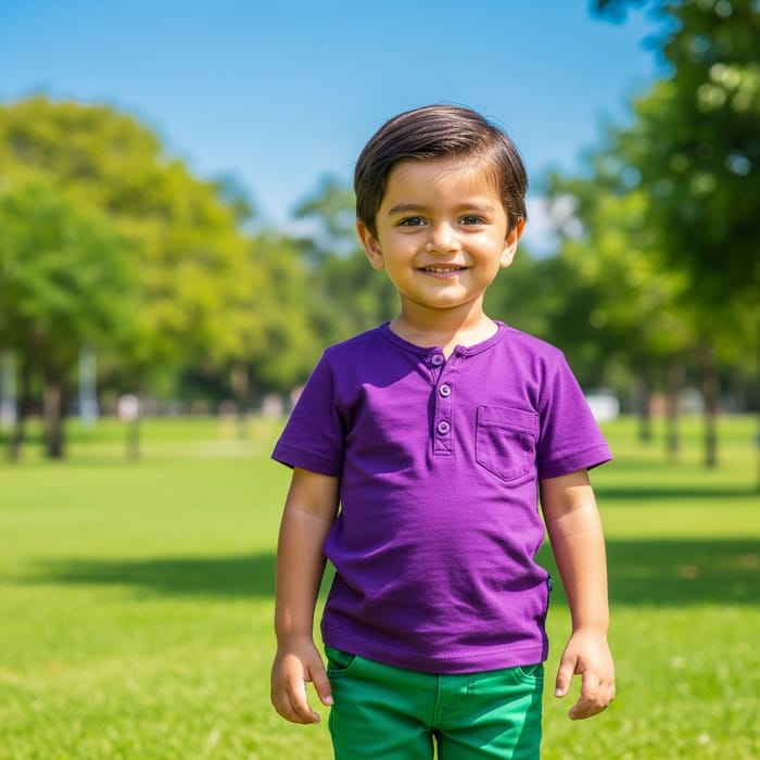 Handsome South Asian Boy in Purple Shirt and Green Pants Handsome South Asian Boy in Purple Shirt and Green Pants
