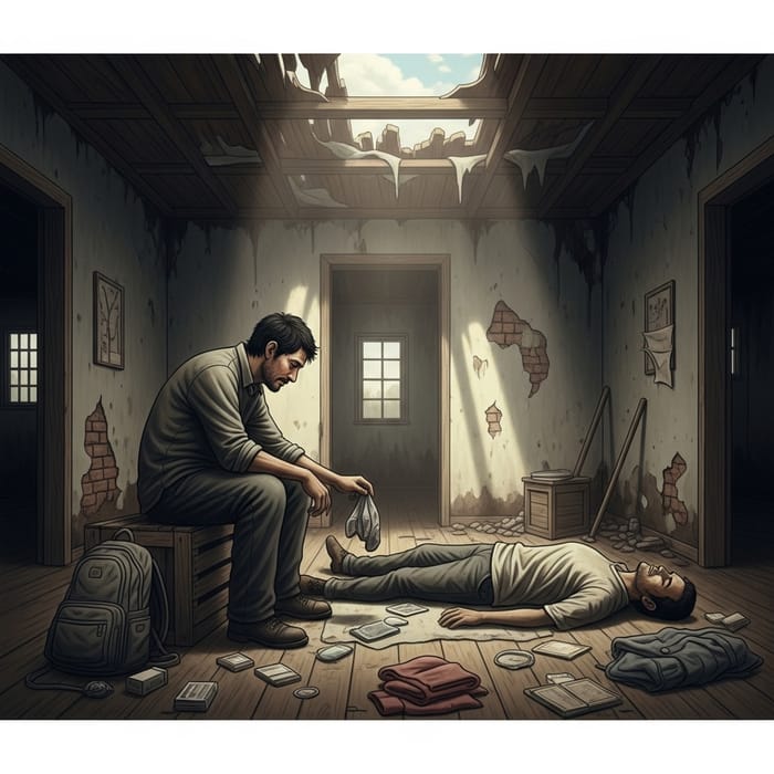Survival Tale: Man's Fight for Survival in Abandoned House Survival Tale: Man's Fight for Survival in Abandoned House