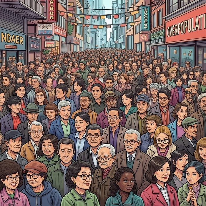 Graphic Representation of Urban Overpopulation | Claustrophobic Cityscape