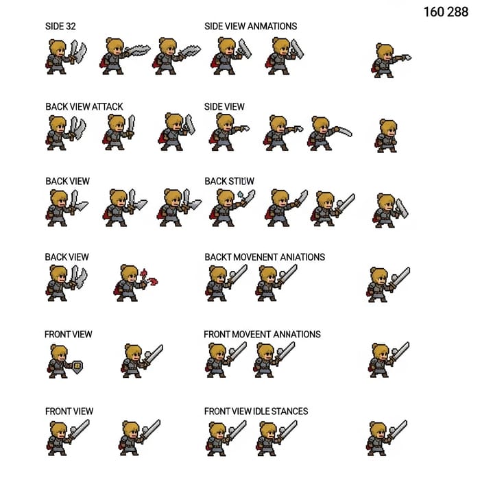 Create Dungeons and Dragons Pixel Art Character Sprite Sheet