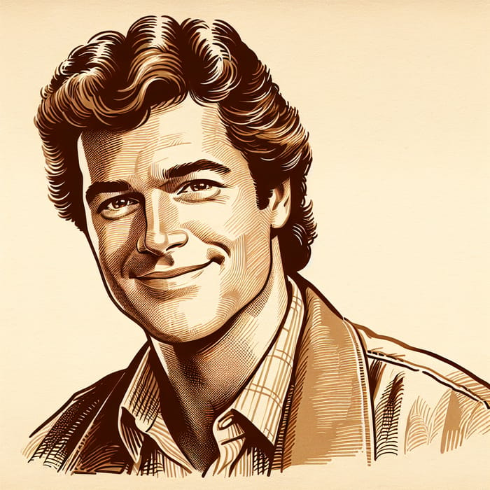 Vintage Art: Thomas Mark Harmon Portrait in 1980s Style