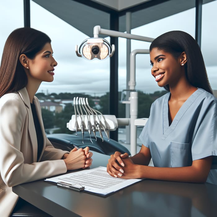 Female Dentist Interviews Female Patient