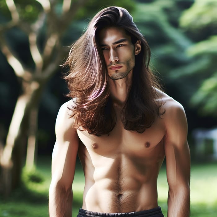 Slim Figure with Decently Long and Flowing Hair