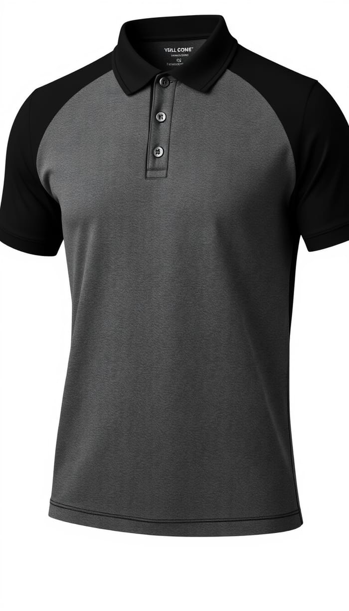 Stylish Dark Gray Polo Shirt with Black Collar