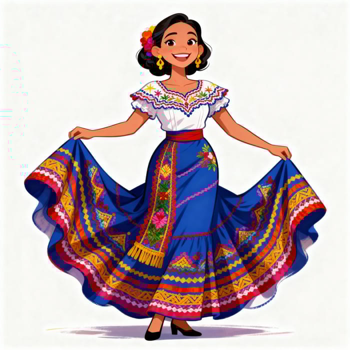 Vibrant Filipiniana Dress Caricature Art Vibrant Filipiniana Dress Caricature Art