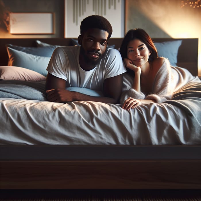 Cozy Bedroom with Two Friends Relaxing