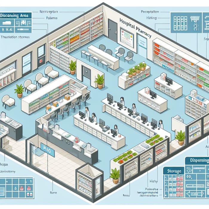 Optimizing Hospital Pharmacy Floor Plan: Key Zones & Features