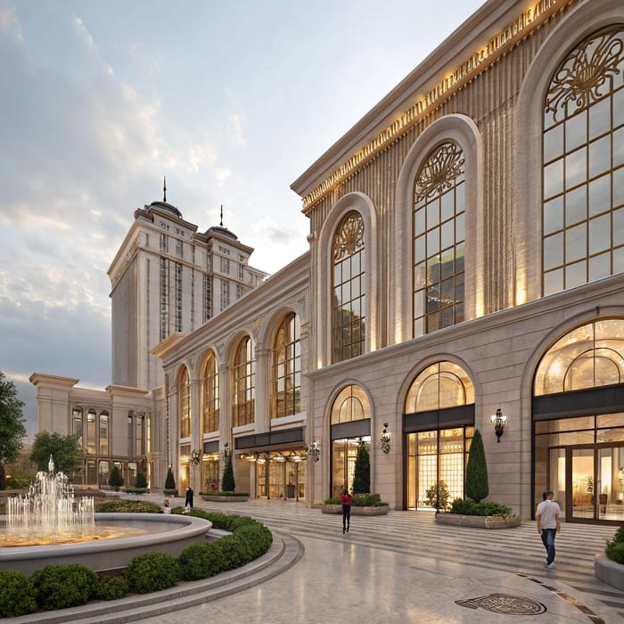 Opulent Shopping Mall Design: Modern & Classical Fusion