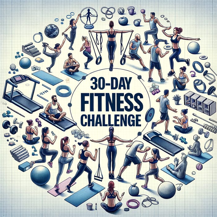 Embrace a Healthier Lifestyle with Our 30-Day Fitness Challenge: Cardio, Strength Training, Yoga & More