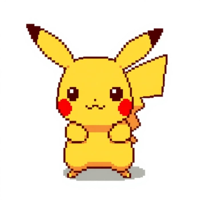 Charming Pixel Art of Pikachu