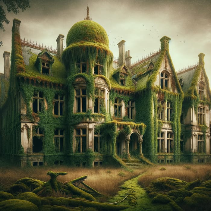 Gothic Mansion: Abandoned Beauty in Nature's Embrace