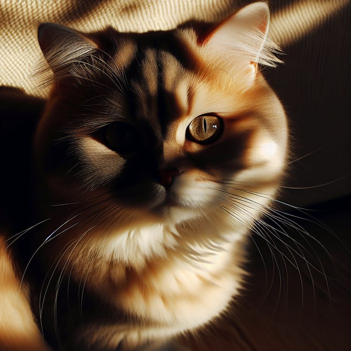 Playful Cat with Shadow Hat