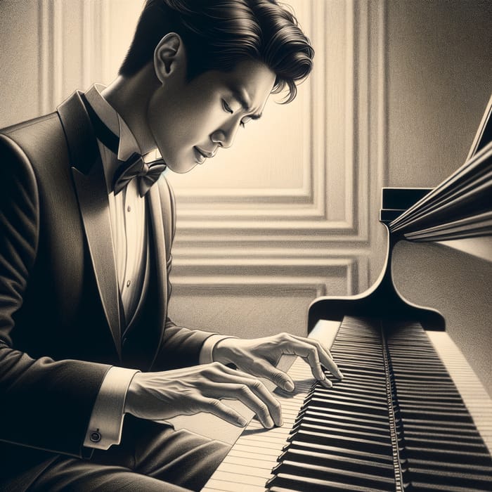 Master Pianist Performing on Grand Piano