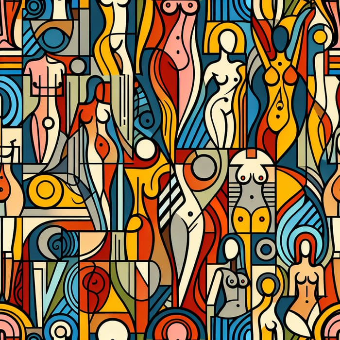 Creative Body Shape Wallpaper Pattern with Bold Lines