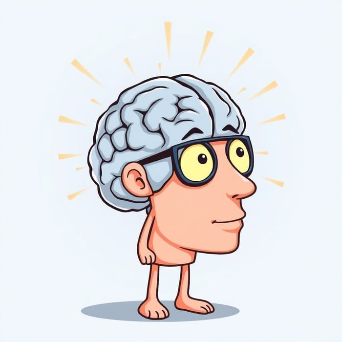 Cartoon Brain with Transcranial Magnetic Stimulation