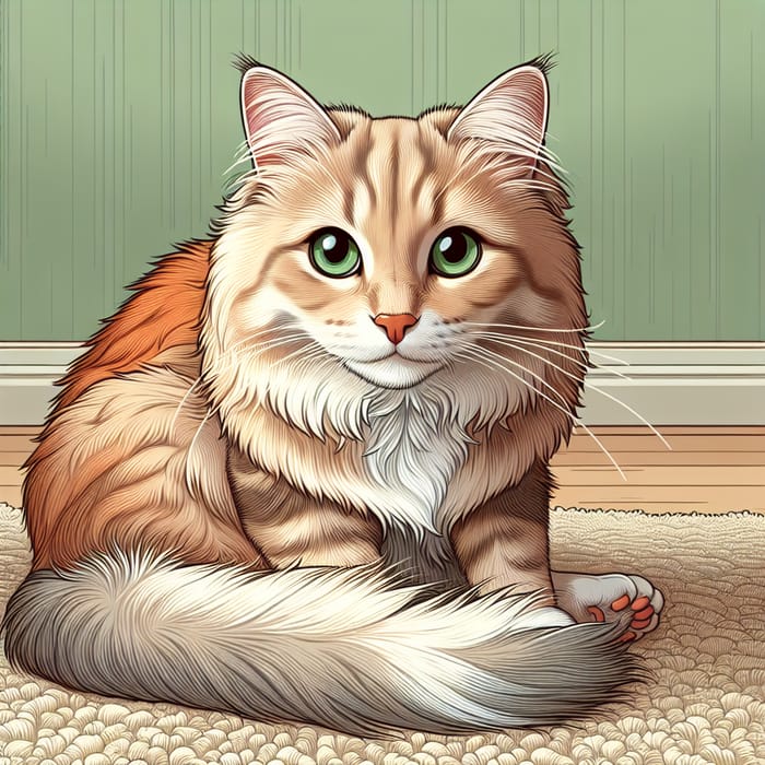 Striped Orange and White House Cat