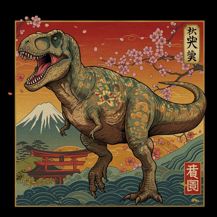 Japanese Style Dinosaur Art & Design