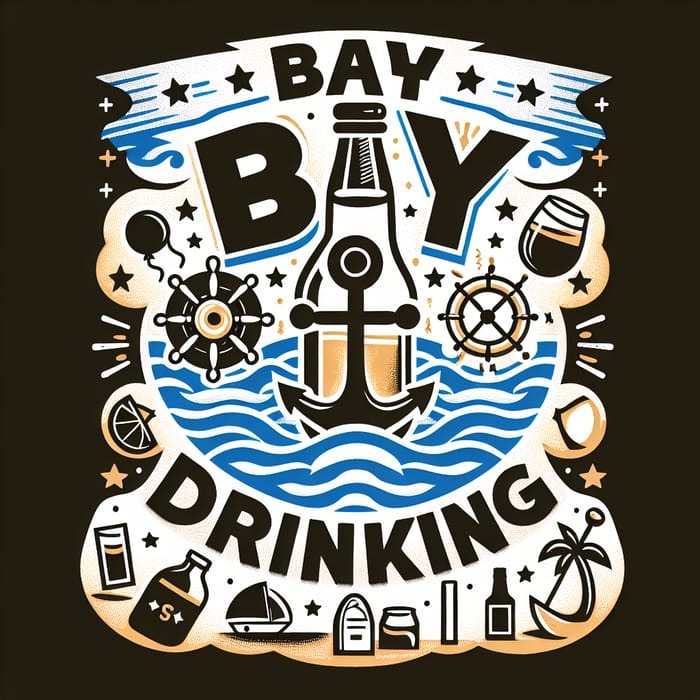 Bay Drinking: Fun & Lively Boating Theme T-shirt Logo