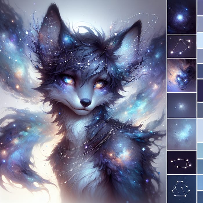 Fantastical Celestial Being with Fox Ears and Tail | Cosmic Fantasy Art