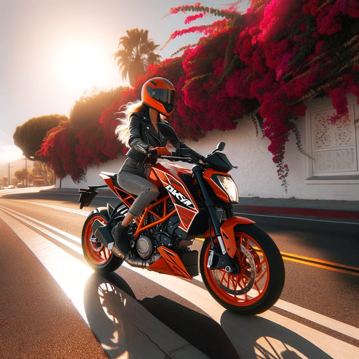 KTM Duke 390: Ride Through Vibrant Bougainvillea