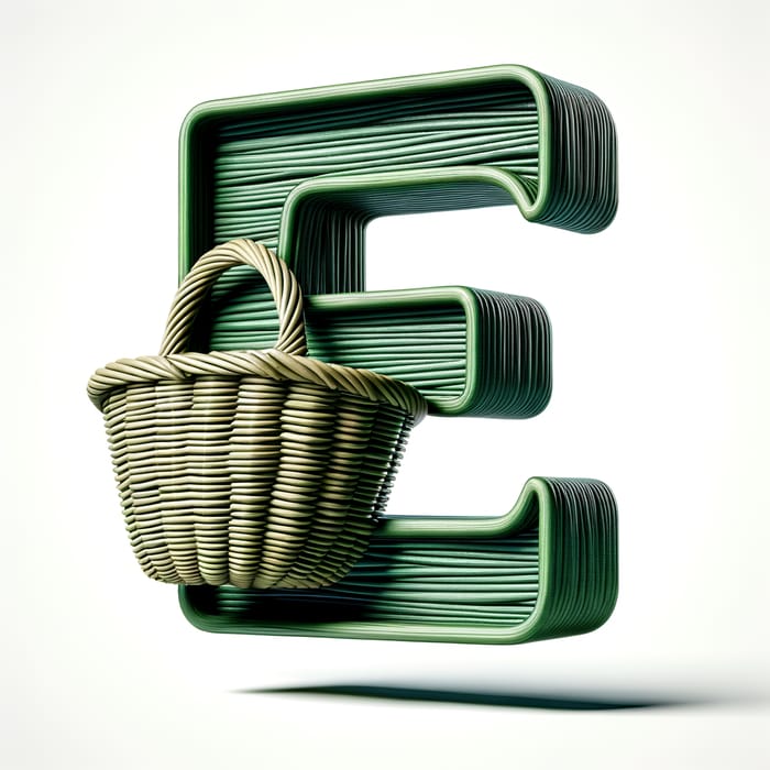 Green Basket Shaped Lowercase e Symbol