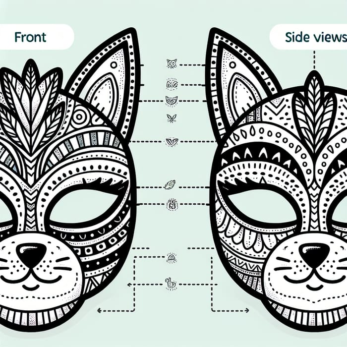 Printable Animal Carnival Mask for 6-Year-Old Kids: Fun Painting Activity