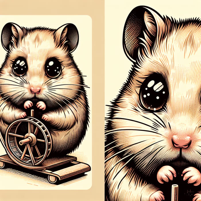 Empathetic Sad Hamster Vector Print | Detailed Digital Art