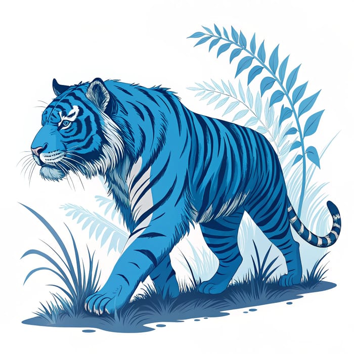 Blue Tiger T-Shirt Print Design